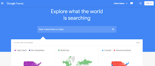 google trend for market research